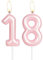 Kerze Happy 18th Birthday, rosa Zahl 18, Geburtstagskerzen, Kuchendekoration, Kuchendekoration für Mädchen und Frauen, Hochzeitstag