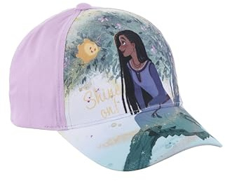 Disney Wish Baseball Kappe für Mädchen, Design Asha Wünscht Sich Baseball Hut Kinder Sommermütze, Geschenk für Mädchen | Lila