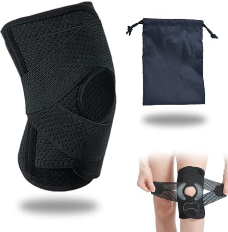 DERJDISF Rodilleras Menisco y Ligamento – Rodilleras, Rodillera Menisco, Deportes con Estabilizadores Laterales, Ideal para Correr, Fitness, Lesiones De Menisco (XXL 150-170g)
