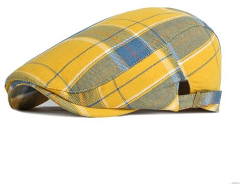 meioro Herren gestreifter Karierter Newsboy Hut Cabbie Beret Ivy Flat Cap Verstellbare Gatsby Hut Jagd Fahren Verstellbare Kappe