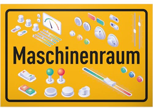 DankeDir! Maschinenraum - Schild Kunststoff 30 x 20 cm - Spruchschild Geburtstagsgeschenk Türschild lustiger Spruch - Geschenk Party Partydeko Deko Büro Geschenkidee Kollegen Freunde