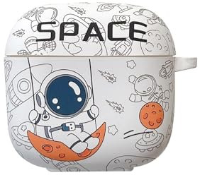 Compatible with HUAWEI FreeBuds SE 2 Case, White Space Astronaut Case for HUAWEI FreeBuds SE 2 Earbuds Case for Men Women Case with Keychain Accessories