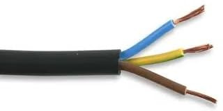 WCC® 3183Y 3 Core 0.75mm 1mm 1.5mm 2.5mm Round Flexible Cable Black Mains Wire PVC LED Lighting, Extention Leads - Basec Approved - All Lengths and Sizes (15 Meters, 2.5mm)