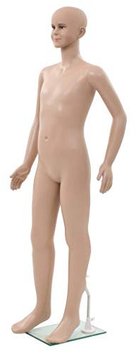 Rantry Schaufensterpuppe für Kinder, ganze Figur aus Glas, Beige, 140 cm, Innenmöbel für Wohnzimmer, Büro, Schlafzimmer