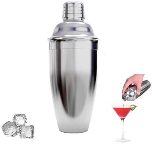 Shaker Cocktail 750ML Kit Barman in Acciaio Inox Shaker per Cocktail Professionale Boston Regalo Donna Uomo Bar Party