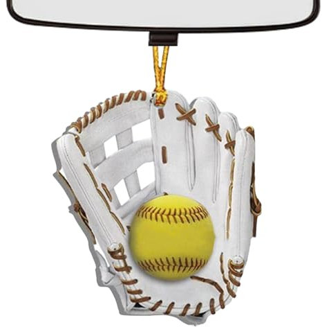 Smileshiney Softball-Ornamente für den Weihnachtsbaum – einzigartige 2D-Acryl-Dekoration für Weihnachtsbaum, Softball-Spieler-Ornament, Weihnachts-Softball-Andenken-Dekorationen