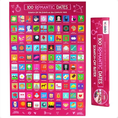 Diabolical DP1357 100 Dates Rubbelposter - Weihnachtsgeschenke für Paare, romantische Geschenke für Freundin, Spiele für Paare Date Night, Geschenke für Paare, die alles haben, ein Jahr