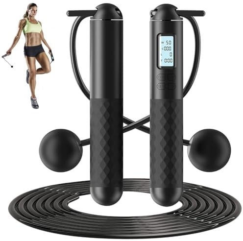 horlon Cordless Skipping Ropes,Ropeless Skipping Ropes for Adults,Wireless Skipping Rope with Counter,Weighted Skipping Rope without Rope for Home Workout Equipment for Women Men Waist Twisting