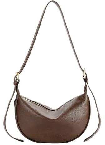 SuChengSS UmhäNgetasche Damen Crossbody Bags Knödel Pu -umhängetasche Trendy Kunstleder Hobo -satteltasche Für Frauen-kaffeefarbe