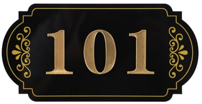 Customized House Numbers Plaques Sign Acrylic Plaque Personalized Home Address Modern Horizontal Door Number Stick on Room Numbers Plate for Outside Mailbox Office Hotel Classroom (Style 5)