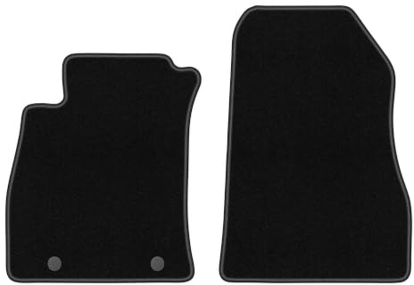 Velours-Fußmatten vorne passend für Nissan Juke F15 2010-2017, Schwarz | passend für Crossover; dünner Velours-Teppich (Polypropylen), ca. 4 mm; rutschfest, runde Befestigungen (Typ RN)