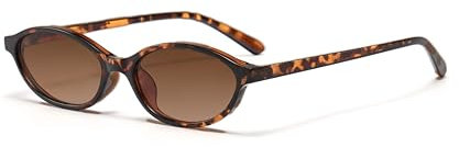 WDZAYXC Retro ovale Rechteckige Sonnenbrille für Damen Herren,Klassische Vintage Brille,UV400 Schutz (Leopard/Braun)