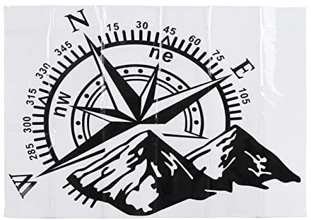 KooingTech Decalcomanie per auto, bussole di montagna, 48 x 34 cm, adesivo per auto, decalcomania per montagna, decalcomania per camper, decalcomania da viaggio per roulotte, decorazione per lunotto