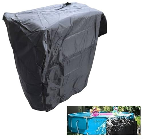 Waterproof Pool Pump Cover, 420D Oxford Fabric with Sealed Seams for Intex/Krystal Clear Sand Filters, Adjustable Drawstring & Rear Zipper Hose Access, UV/Sun/Rain for PROTECTION