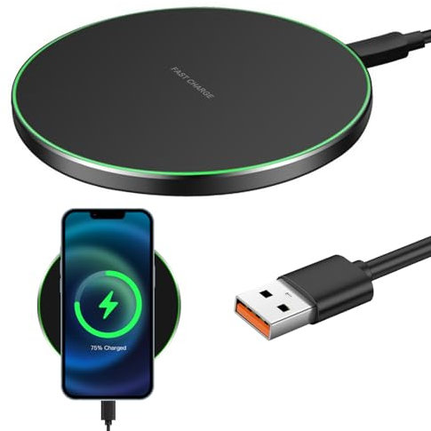 Kabelloses Induktions Ladegerät,Schnellladepad Handy-Induktionsladegeräte kompatibel mit i Phone 16/15/14/13/12 Serie, Air-Pods 4/3/2, Sam-Sung Ga-laxy S24/S23/S22/S21, Note, One-Plus