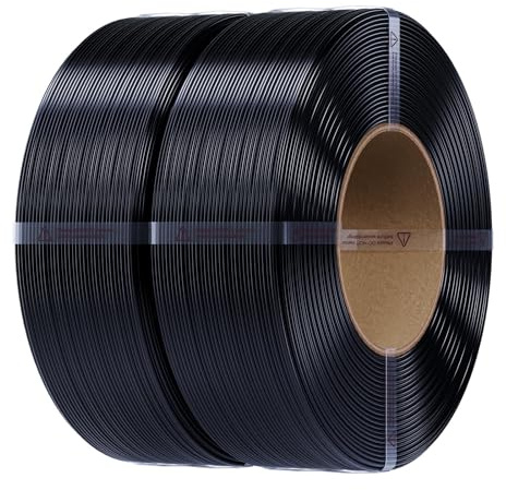 Creality PETG Filament Refill 1.75mm Bundle, Spool-Free for Most 3D Printers, Reusable Spools, High Precision ±0.03mm, Excellent Toughness, Odorless & Moistureproof (Black*2KG)