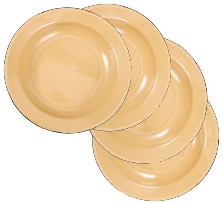 Zerodeko 5 Stück Emaille Teller Wiederverwendbare Obst und Gemüseteller Robuste Servierschalen für Zuhause und Küche Retro Design Spülmaschinenfest