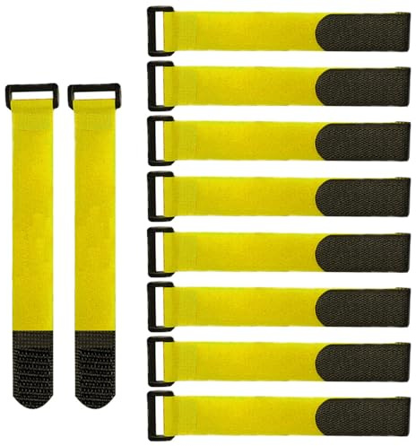 20 Stück 20 X 2 cm Gelb Nylon Kabelbänder, Klett-Kabelbinder | Wiederverwendbare Kabelbinder, Verstellbare Klettband Kabelbänder, Vielseitiger Kabel Organizer