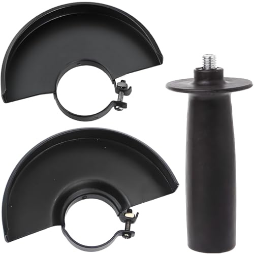 ZHUROUPU Angle Grinder Wheel Guards Safety Protector Cover, Black Cutting Machine Shield Cover Replacement for 125 115 Angle Grinder Accessories Inner Hole 42mm with Handle 10mm Thread (2Pcs)
