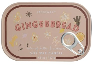 Paddywax Bistro Gingerbread Scented Candle | 127g | Reusable Tin | Butter & Molasses Notes