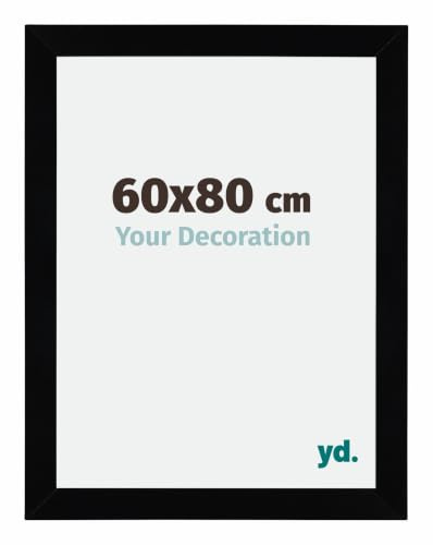 yd. Cadre Photo 60x80 cm Noir Brillant - Cadre en MDF Mura | Your Decoration, Verre acrylique antireflet, Montage mural, Convient aux photos, affiches ou puzzles, Made in Holland