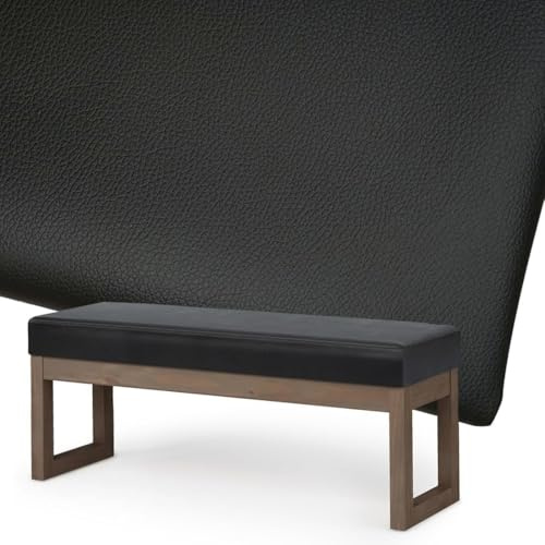 Benutzerdefinierte Bankkissen Bankauflage Stuhlkissen für Fensterbank, 3cm Dick, Wasserdichtes Abnehmbarem Gartenbankauflage Bankpolster Sitzkissen für Outdoor, Drinnen(Schwarz,120x45cm/47x18in)