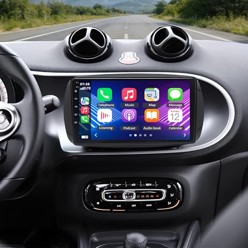 4+64G Autoradio Android 14 Auto e Wireless CarPlay Per Benz Smart 2014-2022, 9 Pollici Touch Screen Autoradio Senza Fili Stereo con Telecamera Posteriore Bluetooth WiFi GPS FM SWC Microfono
