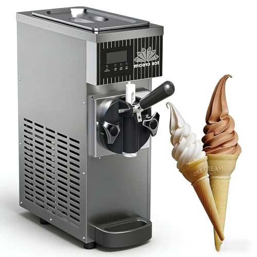 CUTANGELAR Gelatiera A Erogazione Continua, Macchina Per Gelato Soft Con Pannello Digitale. La Resa Di 4-5 Kg/h La Rende Ideale Per Ristoranti, Pasticcerie E Cucine Professionali.(Gray)
