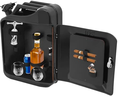 HongKKon 20L Kanister Mini Bar, Tragbar Mini-Getränkeschrank Schrank Jerry Can Mobile Bars, Männer personalisierte Geschenke, Personalisierte Kleine Bar Weihnachts-Kanister, 36x17x47 cm