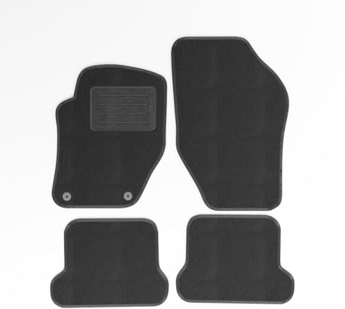Mats4all Textil Fussmatten Passend für Peugeot 308 CC 2009-2021 | rutschfest | Mit Verstärkung | 4-teilig | Autoteppiche | Teppich-Set
