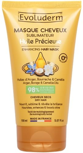 EVOLUDERM - Precious Oil Enhancer Hair Mask - 150 ml - 98% Natural Origin - Vegan - Made in France