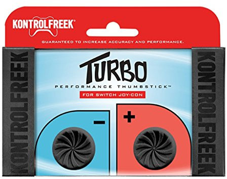 KontrolFreek Turbo Thumb Grips für Nintendo Switch Joy-Con | Performance Thumbsticks | 2 x Hoch Konkav | Schwarz