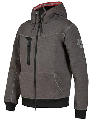 U-Power TASTY, Sweatshirt mit durchgehendem Reißverschluss, mit großen Taschen, weichem Fleece, Baumwoll-Stretchgewebe, hohem Kragen, verstellbarer Kapuze, bequemer Winterkleidung - Grey Meteorite S
