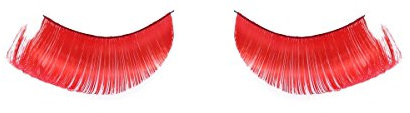 Frcolor 1 Paar Rote Feder Falsche Wimpern Wiederverwendbare Synthetische Wimpern Lange Gefälschte Wimpern für Halloween Weihnachtsfeier Kostüm