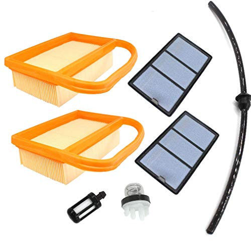 AISEN 2x Luftfilter Vorluftfilter mit Benzinpumpe Benzinfilter für Stihl TS410 TS420 TS 410 TS 420 Trennschleifer Ersetz 4238 141 0300, 4238 140 1800