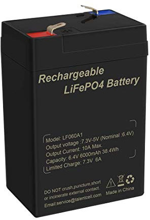 TalentCell 2000 cicli 6V 6Ah batteria ricaricabile al litio ferro fosfato (LiFePO4)