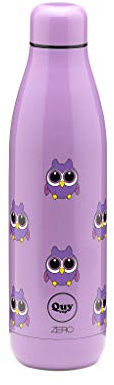 QUY CUP Zero 500ml.Owl. Thermos in Acciaio Inossidabile. Design Italiano Bottiglia Termica. Doppia Parete. Sottovuoto e Isolato. per Bevande Calde e Fredde