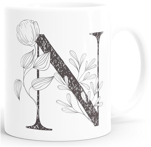 SpecialMe® personalisierte Namenstasse Monogramm Initiale personalisierte Geschenke Weiss Keramik-Tasse