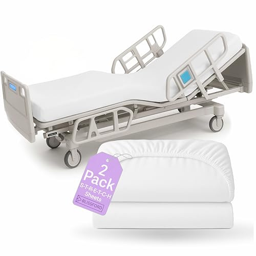 Lenzuola con angoli per letto ospedaliero, in morbido jersey di cotone, confezione da 2, 91,4 x 213,4 x 30,5 cm