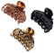 DEEKA Lot de 3 pinces à cheveux en forme de écaille de tortue - 6,3 cm - Double rangée de dents en plastique - Épaisses, moyennes et fines - Pour femme