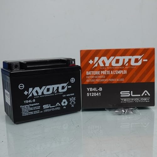 Batterie SLA Kyoto compatible avec Scooter Piaggio 50 Fly 2T 2005 à 2013 YB4L-B SLA / 12V 4Ah