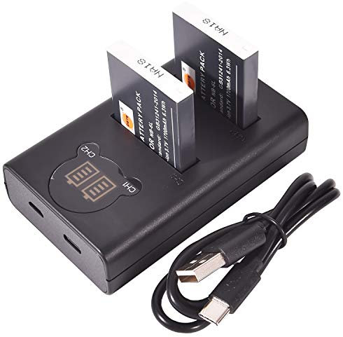 DSTE NB-6L Batterie Rechargeable (Paquet de 2) et Chargeur Double USB Smart LED Compatible avec Canon Powershot SX510 HS, SX280 HS, SX500 is, SX700, D20, S90, D30, ELPH 500, SX270, SX240