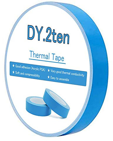 DY.2ten Thermal Adhesive Tape 10mmx25mx0.2mm, Double Sided Thermally Conductive Tapes,Cooling Tape for Heat Sink,LED Strips,Computer CPU, GPU,Coolers,SSD Drives,Easy to Apply,High Durability