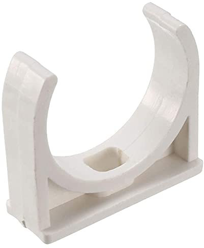 BVO 20 Pcs U-Shaped PVC Water 50mm Pipe Clamps Clips, White 50mm