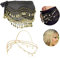 XHBTS Mehrreihige Goldmünzen Bauchtanz Wrap & Hüftschal, Gold Pailletten Kopf Kette Schmuck Festival Halloween Prom Kostüm Haarschmuck Stirnbänder Kopfschmuck für Frauen und Mädchen