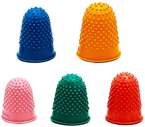 5 Stück Gummi Fingerhut zum Schutz der Fingerspitzen (5 Größen)