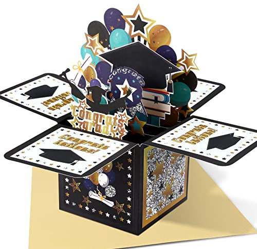 Kesote Karte Prüfung Bestanden Glückwunschkarte Pop Up 3D Grußkarte Abschluss Bachelor Doktor Examen Master Arzt Abitur