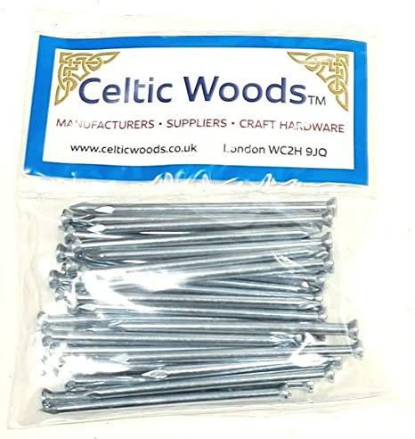 Pack of 50 Flat Head Masonry Nails - 2.5mm x 50mm Rust Resistant Silver Zinc Finish