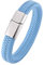 Skcess Leder Armband Silber，Herrenarmband Aus Leder Geflochtenes Lederarmband Im Einfachen Stil Rostfreier Stahl Armband Herren 16.5cm