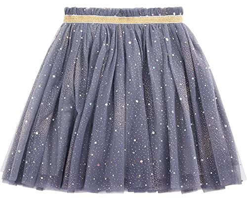Baby Kleinkind Kinder Mädchen Tuturock Sternenhimmel Pailletten Prinzessinrock Minirock Tüllrock Ballett Rock mit Elastischer Bund Lieblich - Dunkel Blaugrau Herstellergr. 100